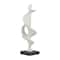 28" White Polystone Abstract Sculpture with Black Base